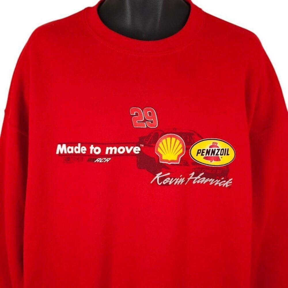 Vintage Kevin Harvick NASCAR Sweatshirt Mens Size 2XL Red Y2K 29 RCR Racing